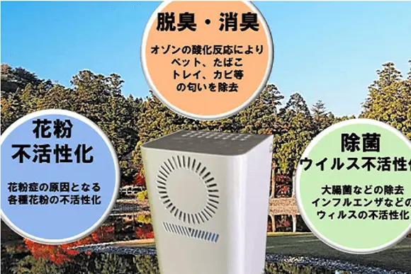イラスト:低濃度オゾン発生器の説明